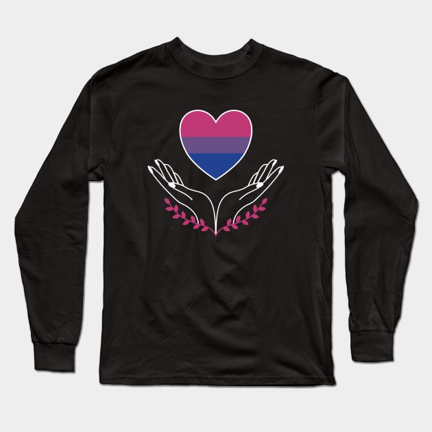 Bisexual Pride Flag Heart Long Sleeve T-Shirt by superdupertees